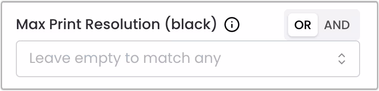 Filter: Max Print Resolution (black)